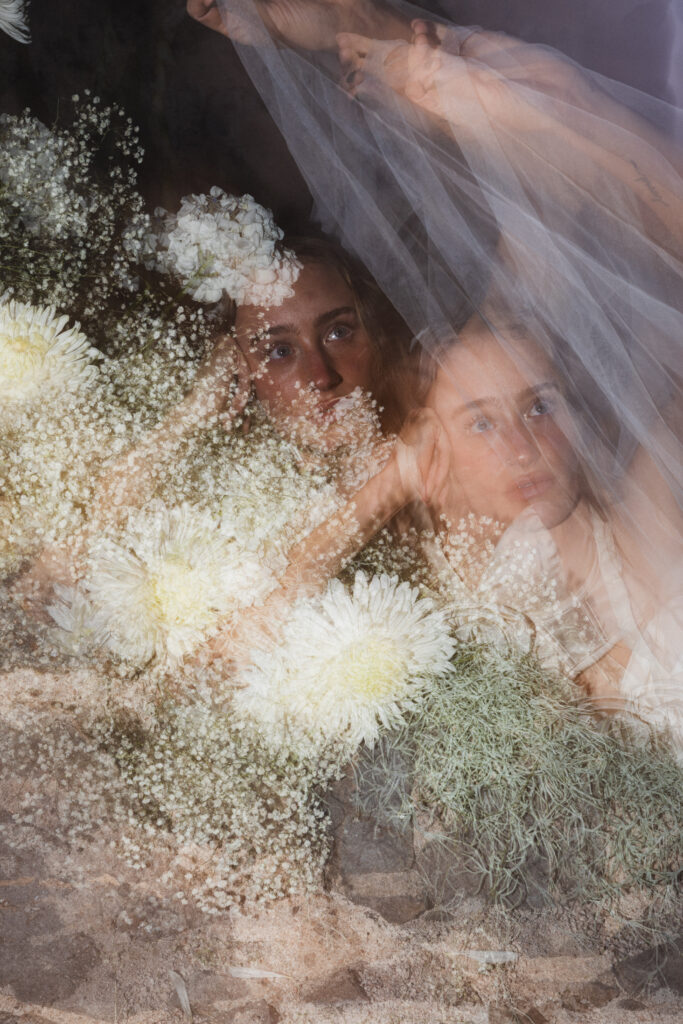 Double Exposure Bridal Portraits | Flash Bridal Portraits in AZ Desert Elopement